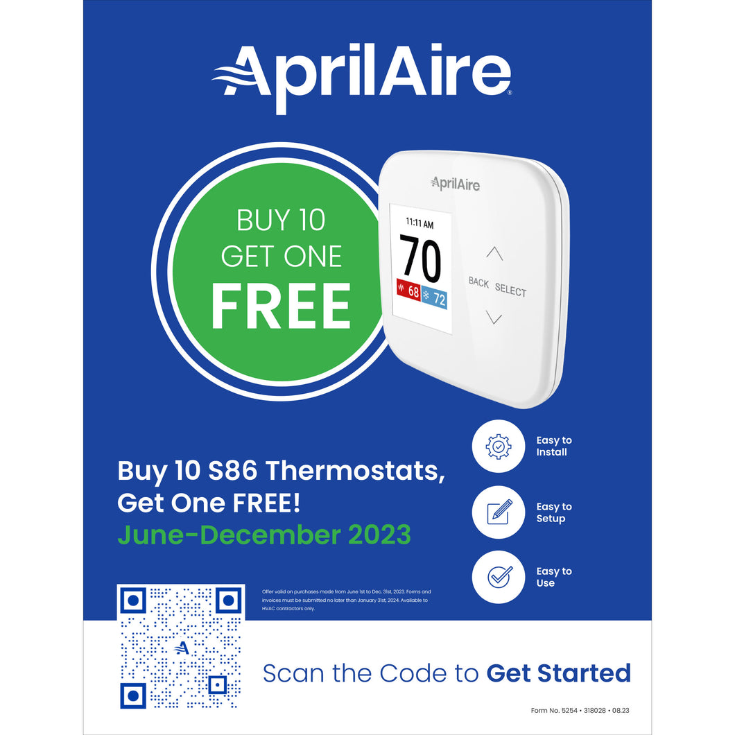Thermostat Buy 10 Get 1 Offer Easel Form #5254